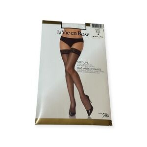 La Vie En Rose White Lace Top Stockings Stay Ups Size A Bridal Sexy Nurse NWT